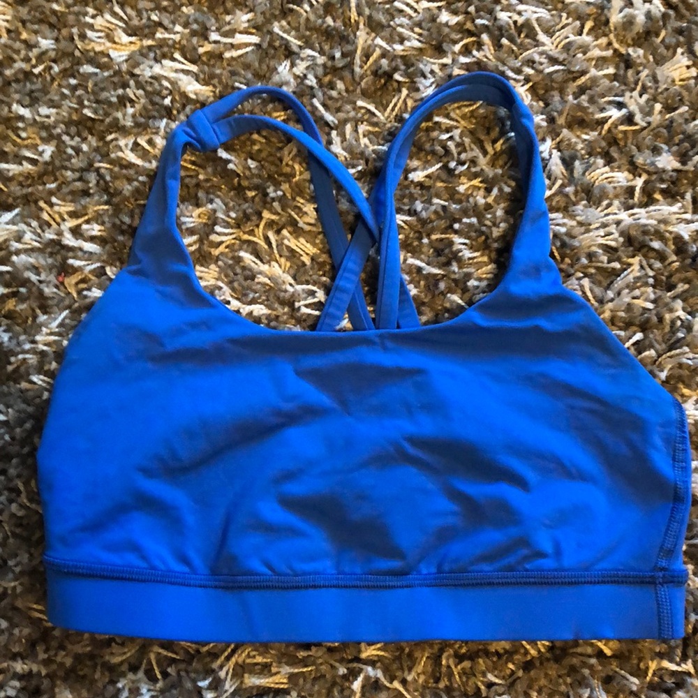 Blue Lululemon sports bra